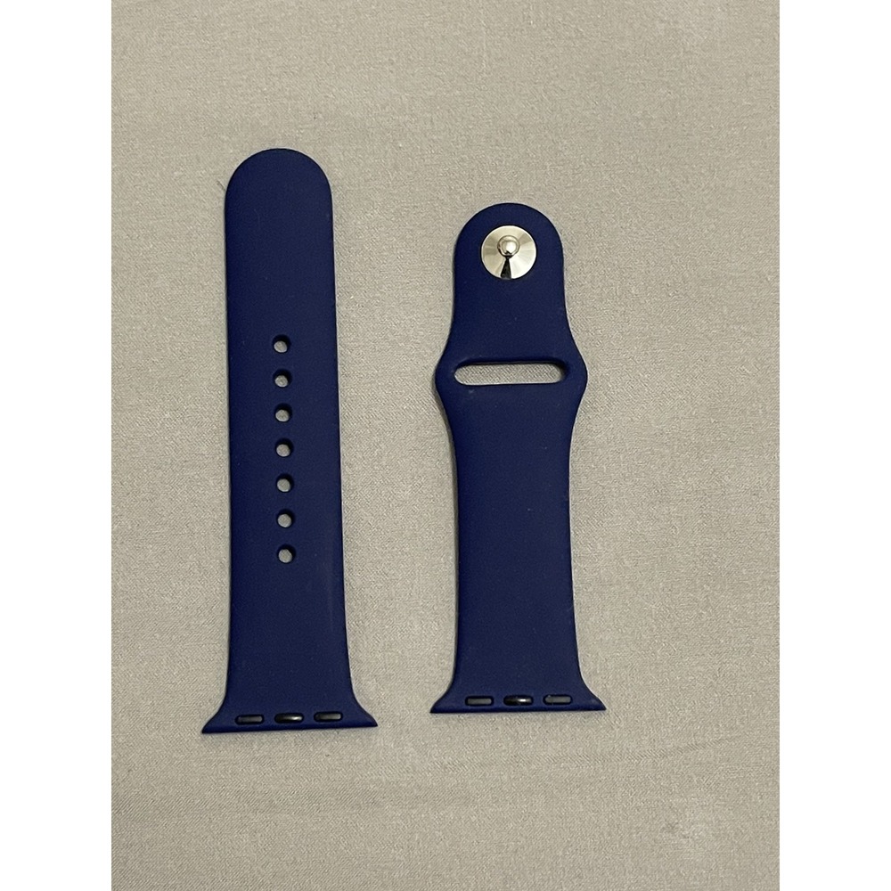Lot of 4 Silicone Sport Bands for Apple Watch Navy Blue White Sky Blue Burgundy - Picture 2 of 5